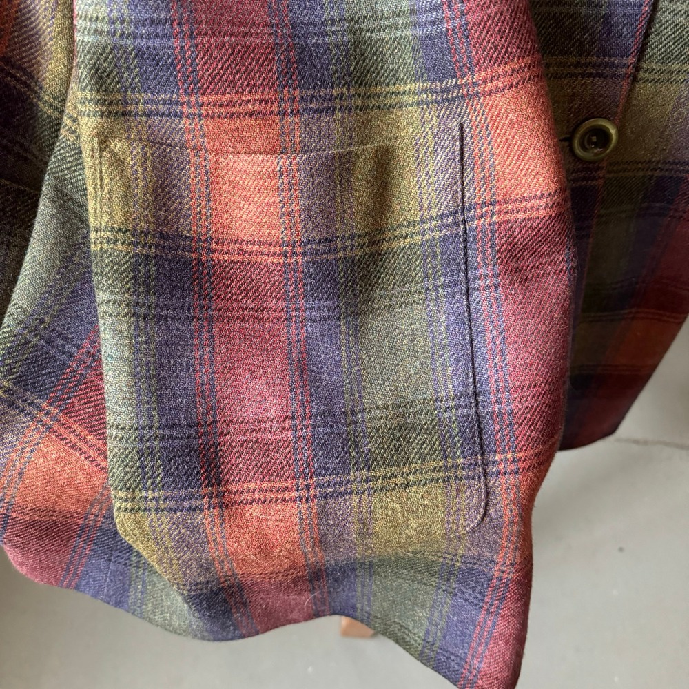 Vintage Triona Design Ireland Multicolor Donegal Tweed Plaid Wool Coat - Picture 11 of 13